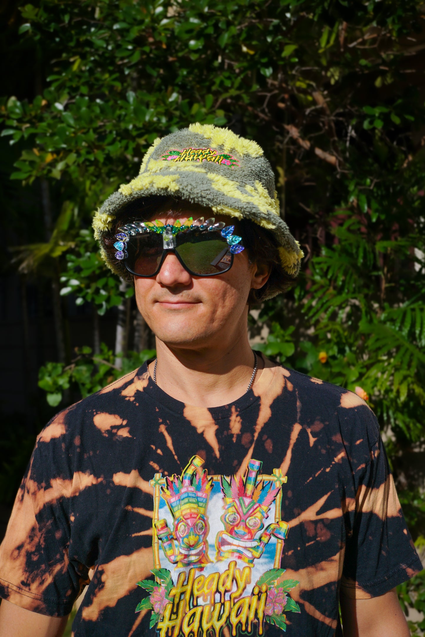 Heady Hawaii Bleach Dye T-shirt (Large)
