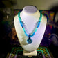 Agate and Blue Cat’s Eye UV Dichro Necklace