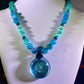 Agate and Blue Cat’s Eye UV Dichro Necklace