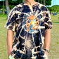 Sacred Geometry Flame Octopus Bleach Dye T-shirt (2X-Large)