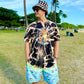 Sacred Geometry Flame Octopus Bleach Dye T-shirt (2X-Large)