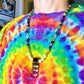 Rainbow Crystal and Glass Key Necklace