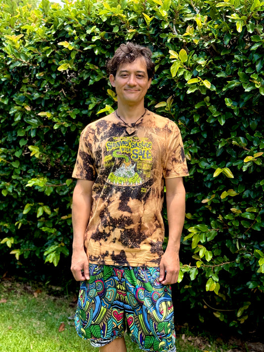 Summer Solstice with Salt Bleach Dye T-Shirt (Large)