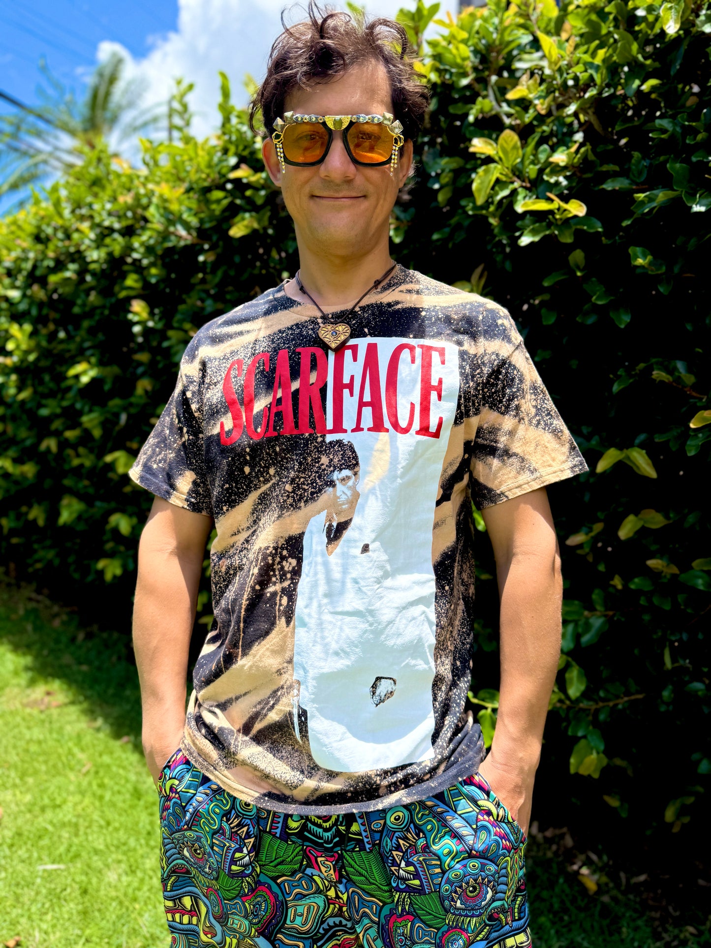 Scarface Bleach Dye T-Shirt (Large)