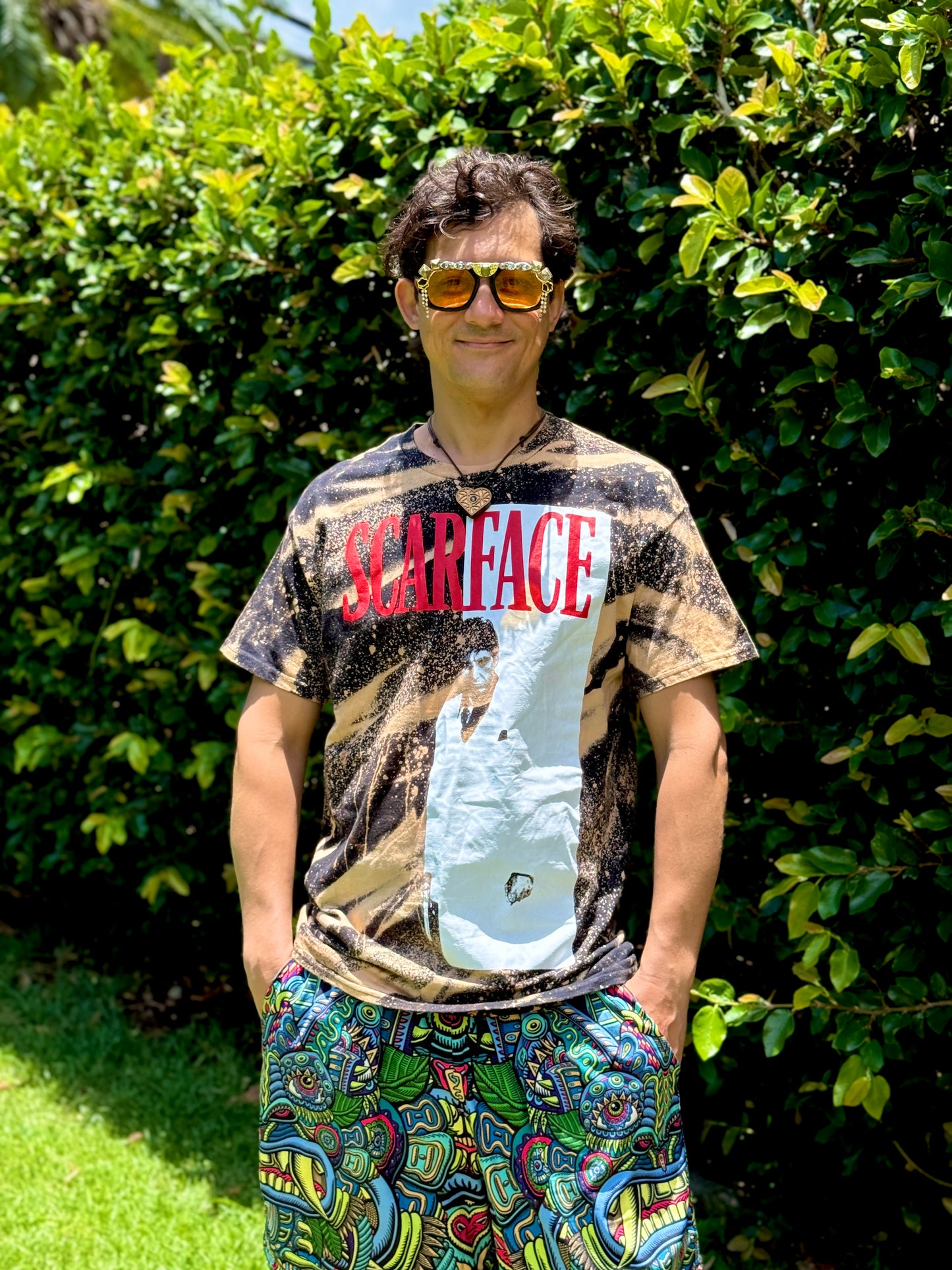 Scarface Bleach Dye T-Shirt (Large)