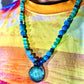 Agate and Blue Cat’s Eye UV Dichro Necklace