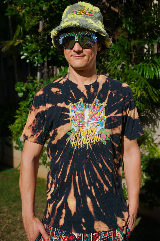 Heady Hawaii Bleach Dye T-shirt (Large)