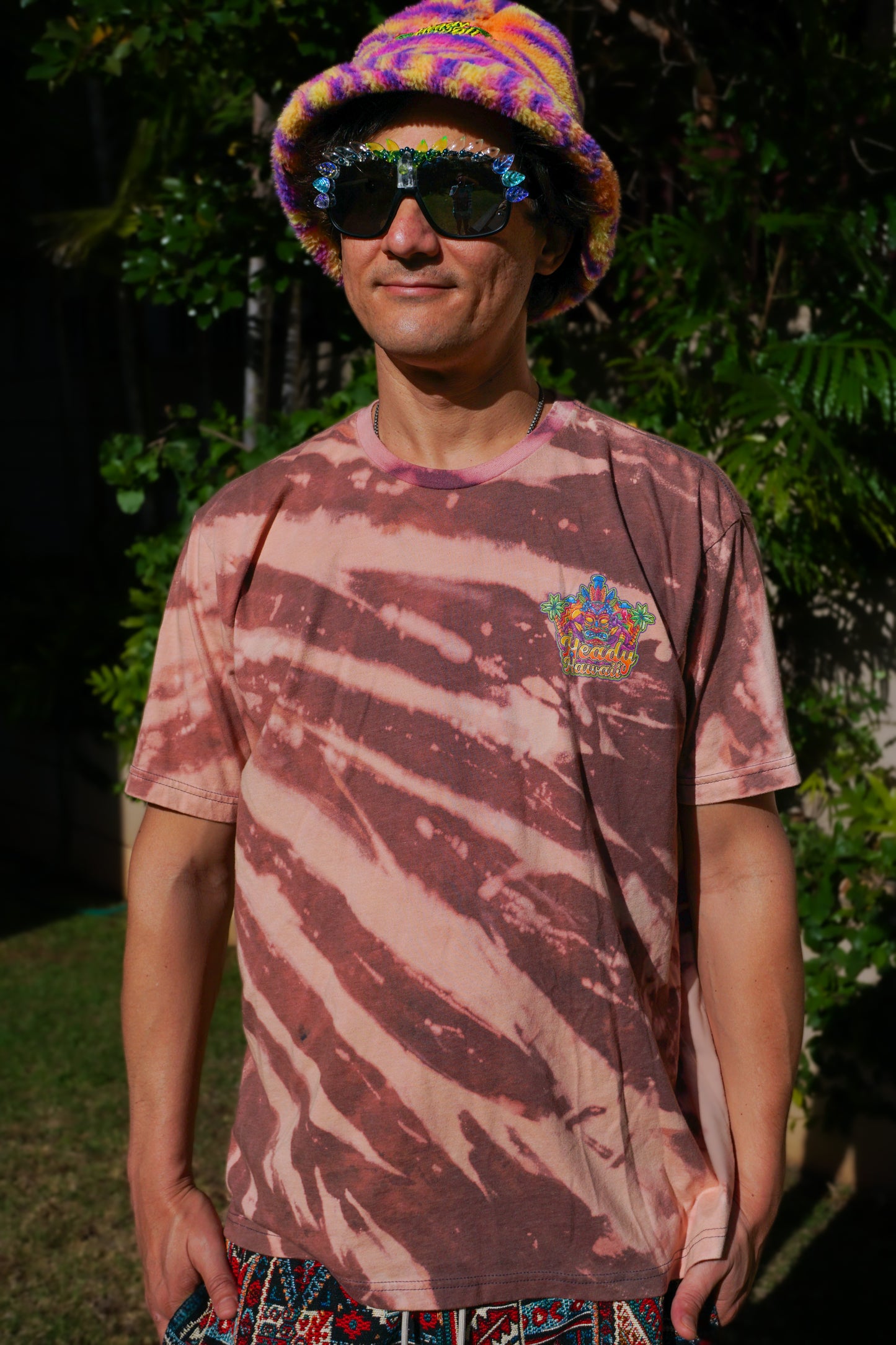 Heady Hawaii Bleach Dye T-shirt (X-Large)