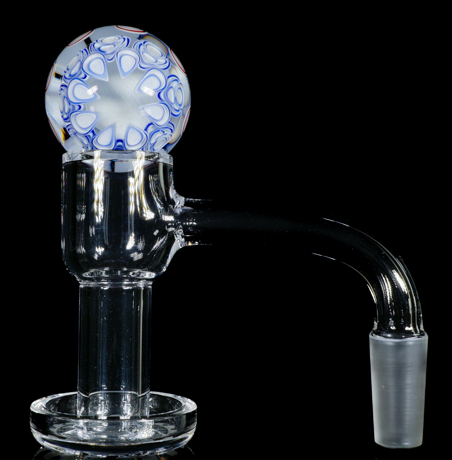 2-Layer Red and Blue Dot Stack Slurper Marble (27mm)