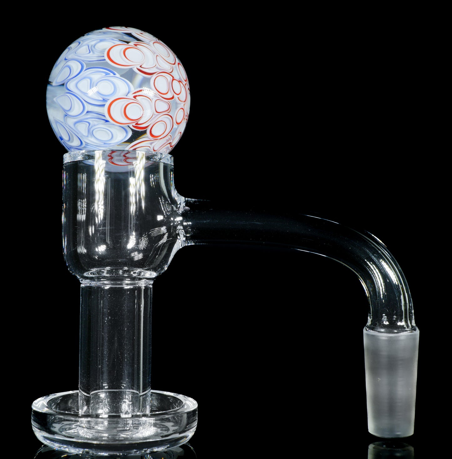 2-Layer Red and Blue Dot Stack Slurper Marble (27mm)
