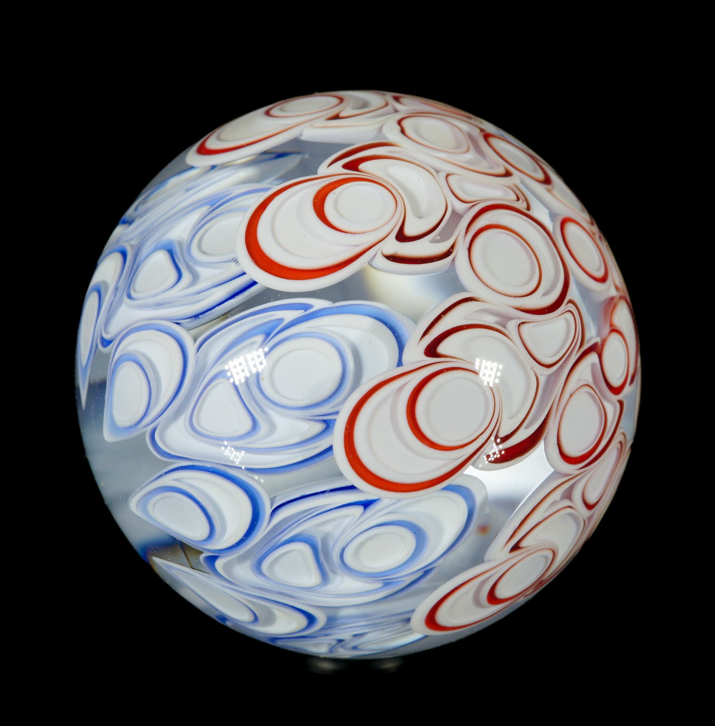 2-Layer Red and Blue Dot Stack Slurper Marble (27mm)