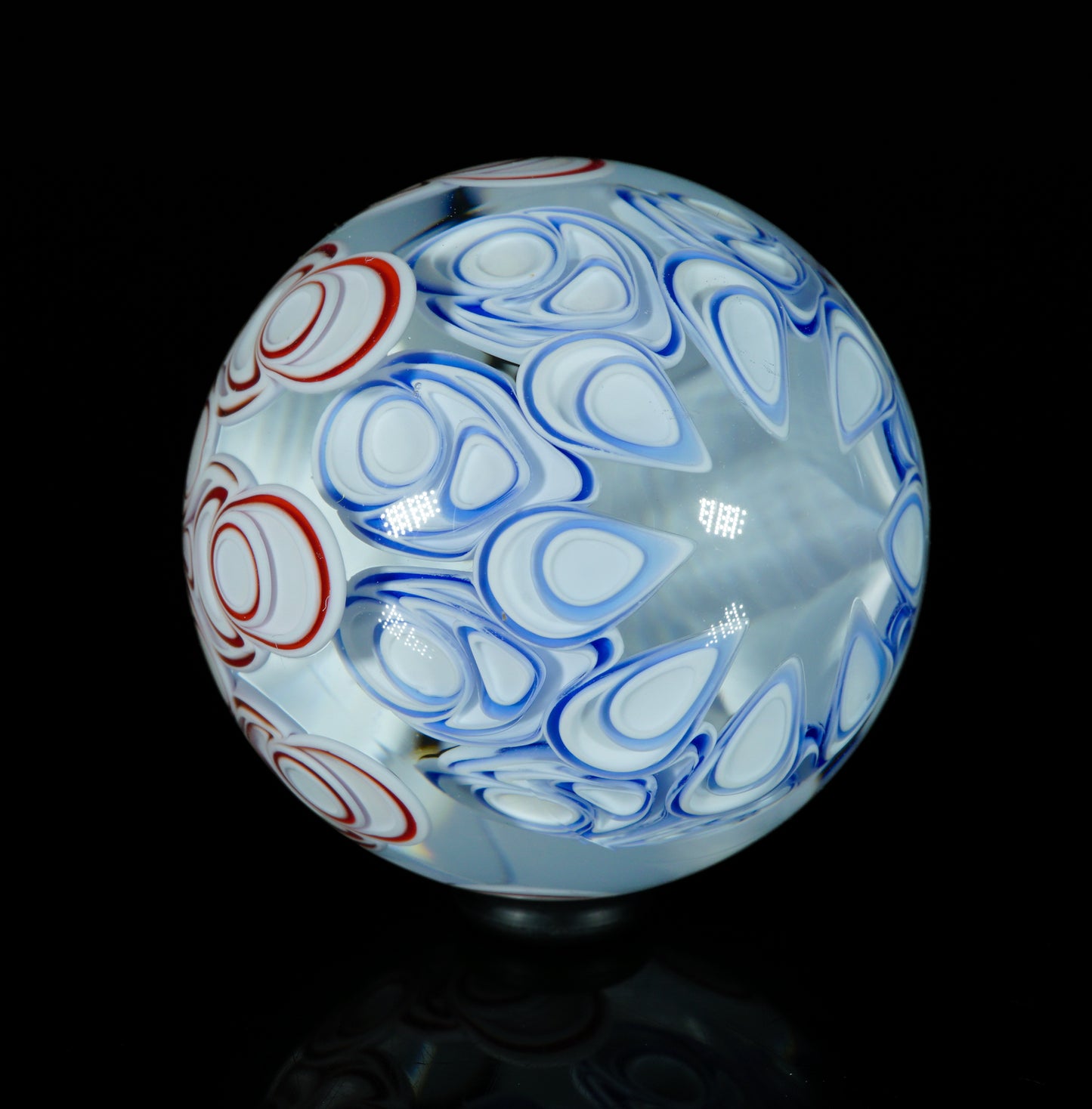 2-Layer Red and Blue Dot Stack Slurper Marble (27mm)