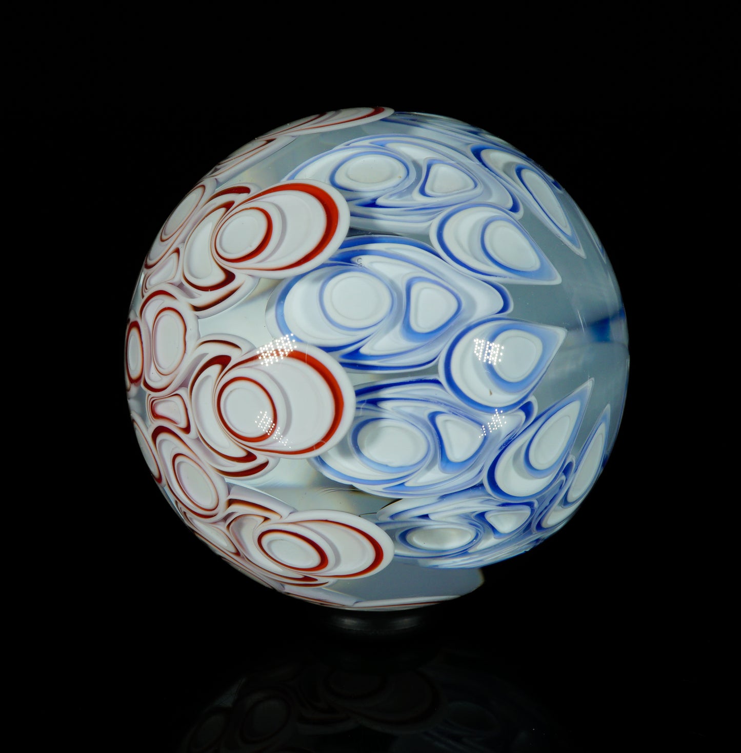 2-Layer Red and Blue Dot Stack Slurper Marble (27mm)