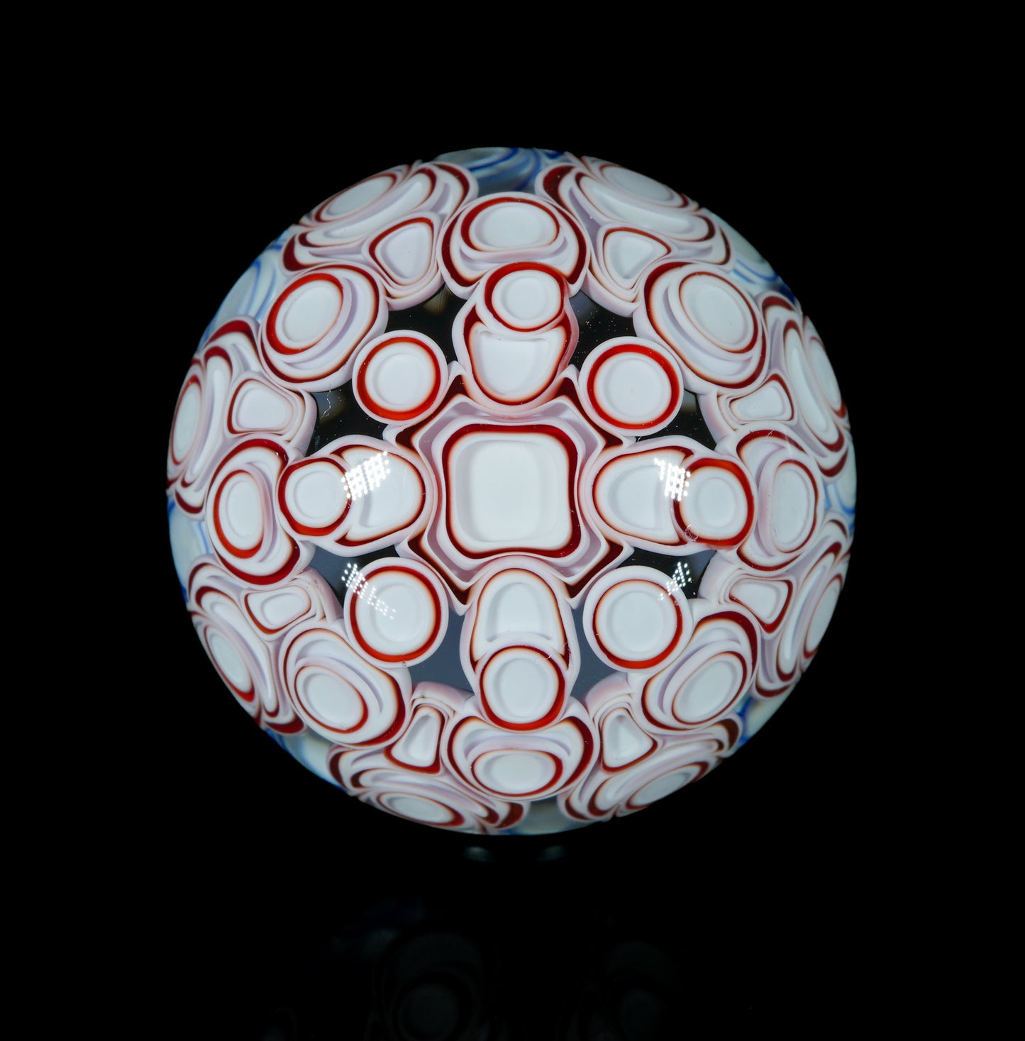 2-Layer Red and Blue Dot Stack Slurper Marble (27mm)