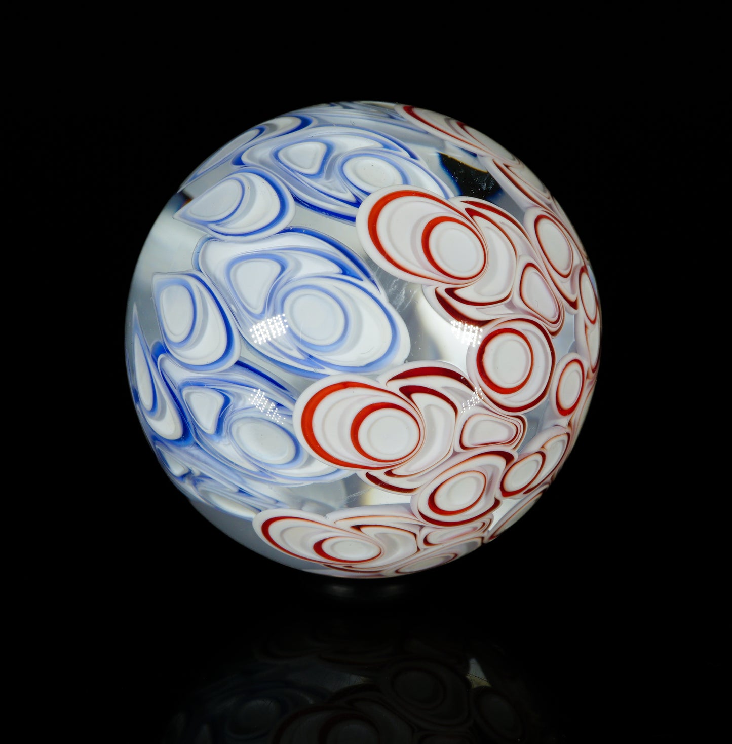 2-Layer Red and Blue Dot Stack Slurper Marble (27mm)