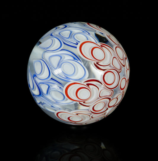 2-Layer Red and Blue Dot Stack Slurper Marble (27mm)