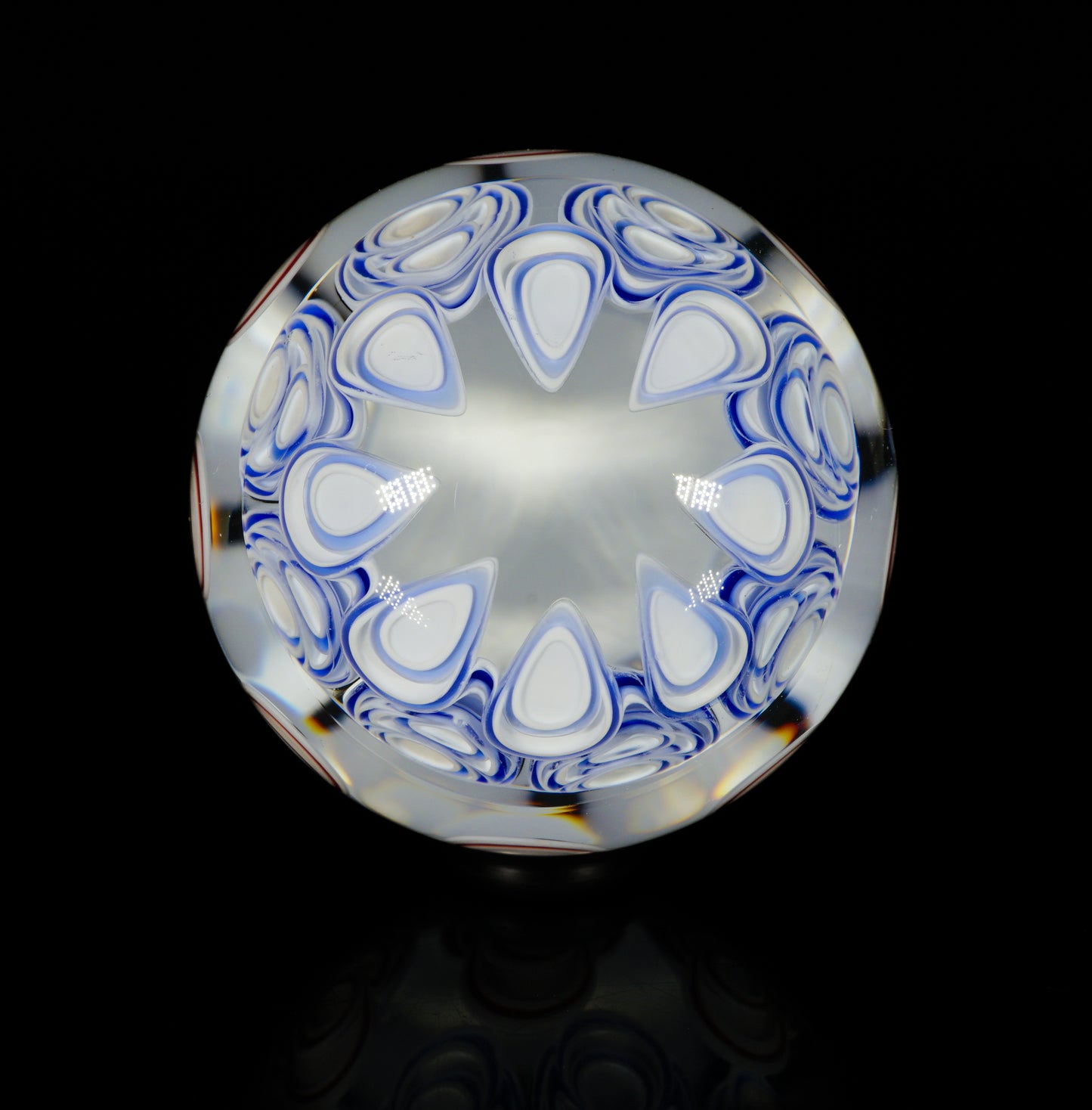 2-Layer Red and Blue Dot Stack Slurper Marble (27mm)