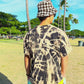 Sacred Geometry Flame Octopus Bleach Dye T-shirt (2X-Large)