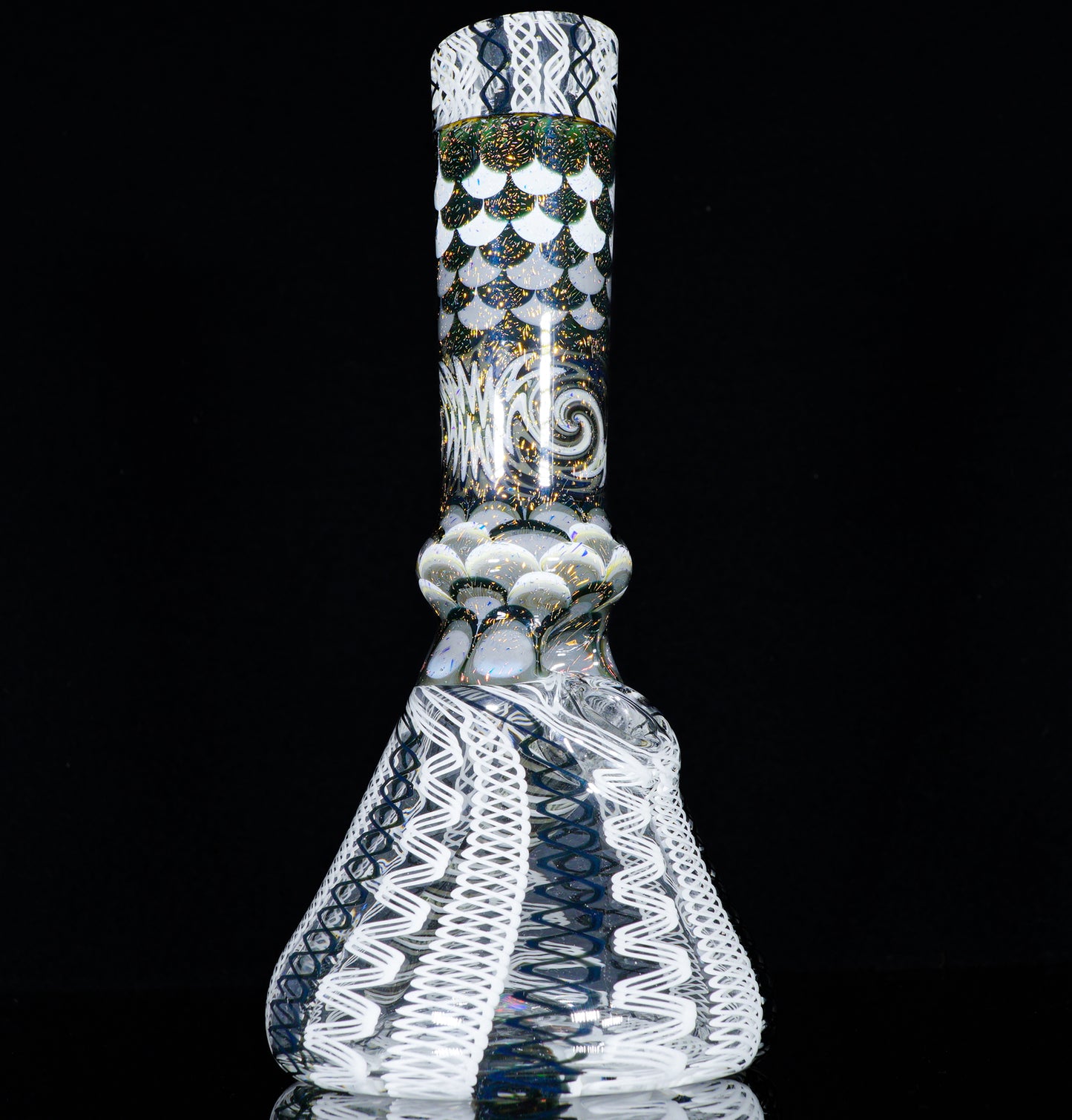Black & White Latticino Gold Dichro UV Dotstack Cruizer
